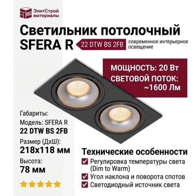 Светильник потолочный SFERA R 22 DTW BS 2FB