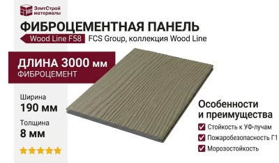 Фиброцементные панели FCS Group Wood Line F58