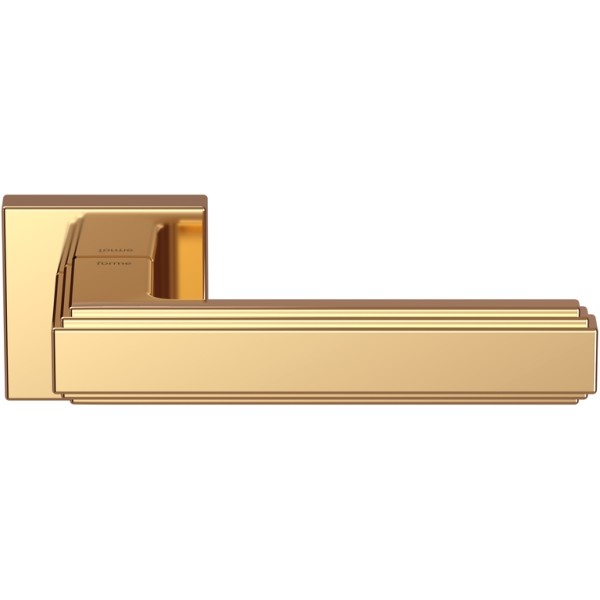 Дверная ручка на квадратной розетке 293 ALILA золото матовое PVD, материал Замак, отделка Золото, 145*50*50 мм