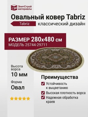 Ковер Tabriz 25744-29711 овал 280x480