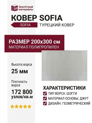 Ковер Sofia 0E389A white-white 200x300