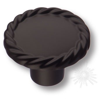 Ручка кнопка 8581-810, материал Замак, цвет Чёрный, отделка Черный, 23*d=34 мм