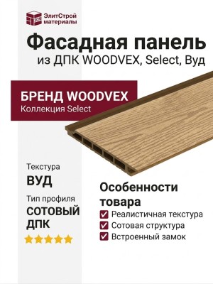 Фасадная панель из ДПК WOODVEX, Select, Вуд