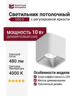 Светильник потолочный UGO S 10.40 WS DIM