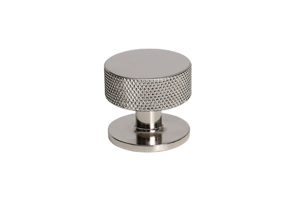 Ручка кнопка SY1985 0032 PN, материал Алюминий, отделка Никель, 30*d=33 мм