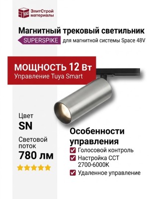 Магнитный трековый светильник SUPERSPIKE 12 CCT SN TUYA