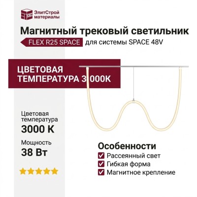 Магнитный трековый светильник FLEX R25 SPACE 38.30 B 3000