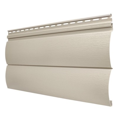 Виниловый сайдинг Tecos, двойной оцилиндрованный брус, Бежевый