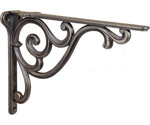 Менсолодержатель для деревянных полок WRM.800.250.00AB, материал Металл, отделка Бронза, 250*175 мм