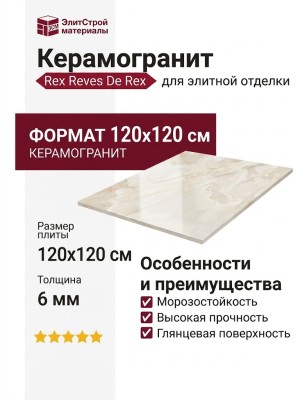 Rex Ceramiche Reves De Rex Perle Glossy 6mm 120x120 769910