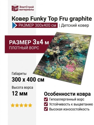 Ковер Funky Top Fru graphite 300x400