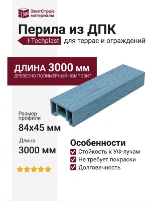 Перила из ДПК Aй-Техпласт синего цвета