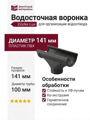 Водосточная воронка Docke Lux, Графит