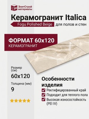 Italica Fogu Polished Beige 60x120