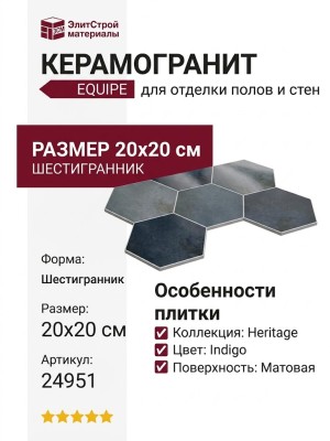 Equipe Heritage Indigo 20x20 24951