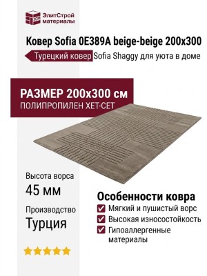 Ковер Sofia 0E389A beige-beige 200x300
