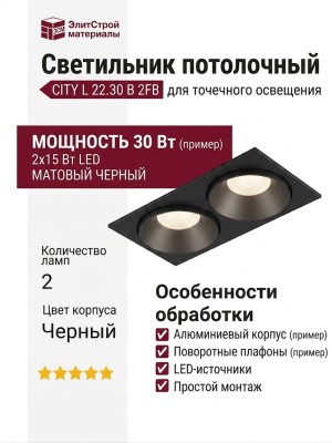 Светильник потолочный CITY L 22.30 B 2FB