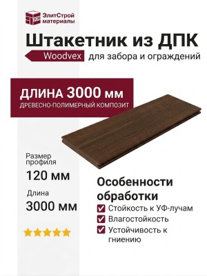 Штакетник из ДПК Woodvex Палисандр