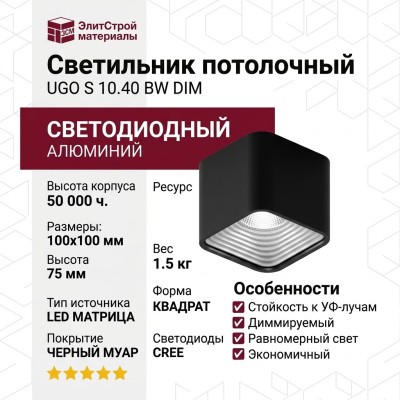 Светильник потолочный UGO S 10.40 BW DIM