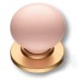 Ручка кнопка 3005-61 MAT-PINK (3005-61-PINK), материал Замак Керамика, цвет Розовый, отделка Золото Керамика, 35*d=32/32 мм