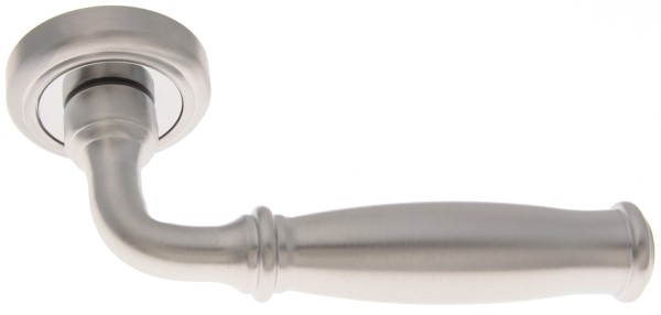 Дверная ручка на круглой розетке 266 Isabel хром матовый, материал Латунь, отделка Хром, 145*50 мм