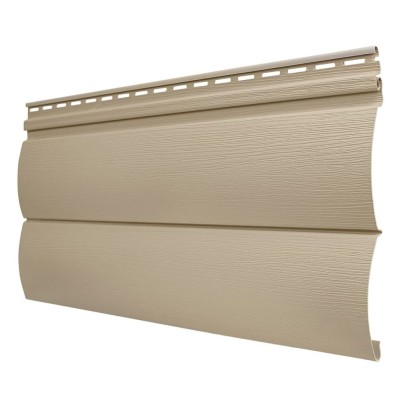 Виниловый сайдинг Tecos, двойной оцилиндрованный брус, Кофе с молоком