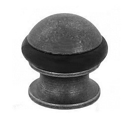 Дверной ограничитель напольный 92/F-EF, материал Латунь, отделка Серебро, d=35 мм