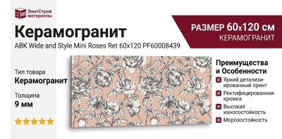 ABK Wide and Style Mini Roses Ret 60x120 PF60008439