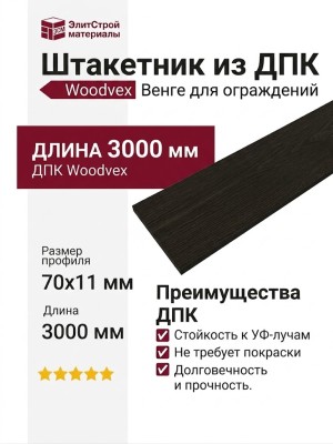 Штакетник из ДПК Woodvex Венге