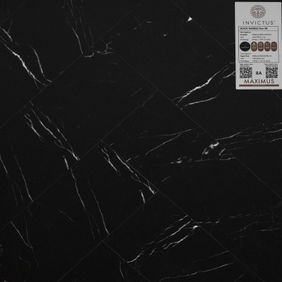Кварцвиниловая плитка Invictus коллекция Maximus DryBack Herringbone 98 Black Marble Noir