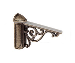 Менсолодержатель для деревянных и стеклянных полок WRM.805.125.00AB, материал Металл, отделка Бронза, 125*97*35 мм
