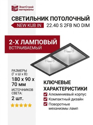 Светильник потолочный NEW KUB IN 22.40 S 2FB NO DIM