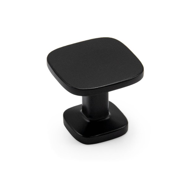 Ручка кнопка QUART MINI 0608026ZM2, материал Замак, цвет Чёрный, отделка Черный, 26*26*24 мм