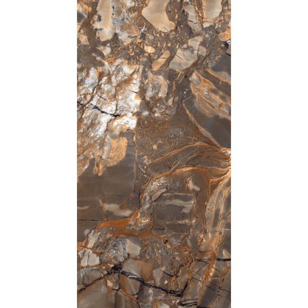 Керамогранит Maimoon Ceramica (Маймун Керамика) HG Glossy Aristo sepia 120х60 см, глянцевый