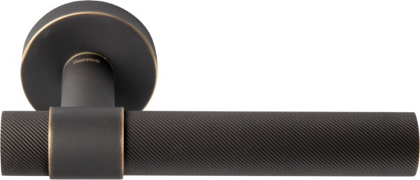 Дверная ручка на круглой розетке 331D Alya бронза затемненная, материал Латунь, отделка Бронза, 150*52 мм