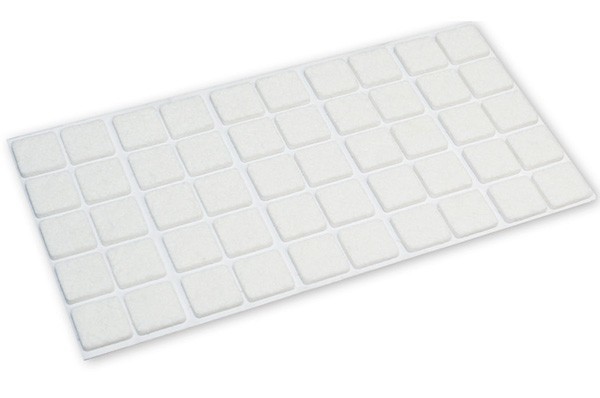 Подпятник самоклеящийся (лист 50 шт) 168000302, цвет Белый, отделка Фетр, 20x20 мм