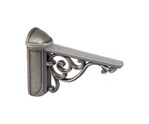 Менсолодержатель для деревянных и стеклянных полок WRM.805.125.00AN, материал Металл, отделка Серебро, 125*97*35 мм