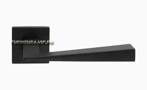 Дверная ручка на квадратной розетке "CONICA" BLACK MATT 486/024, материал Замак, цвет Черный, отделка Черный, 154*50 мм