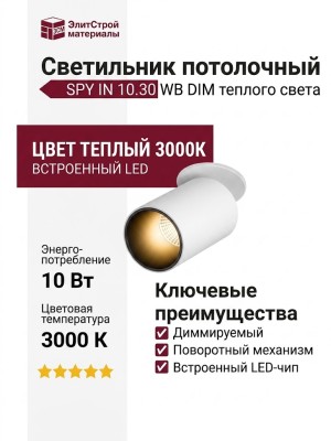 Светильник потолочный SPY IN 10.30 WB DIM