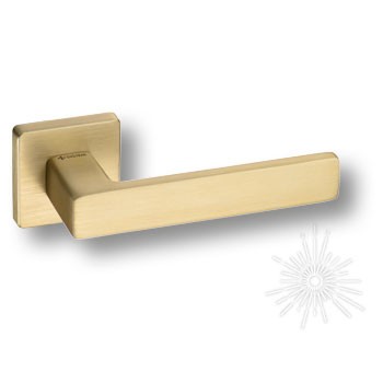 Дверная ручка на квадратной розетке "FOSIL" HA124RO11 BB, материал Замак, отделка Золото, 148*52*54 мм