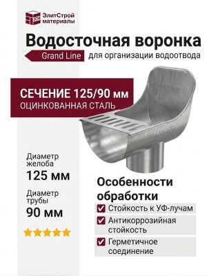 Водосточная воронка Grand Line, белая (RAL 9003)