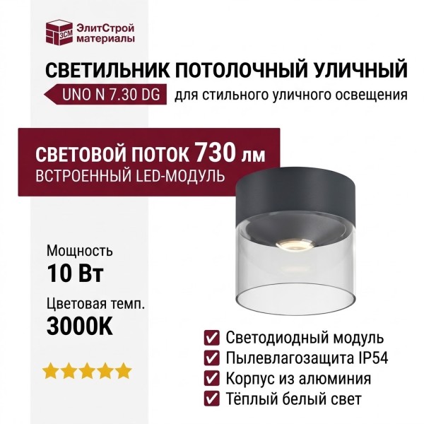 Светильник потолочный уличный UNO N 7.30 DG
