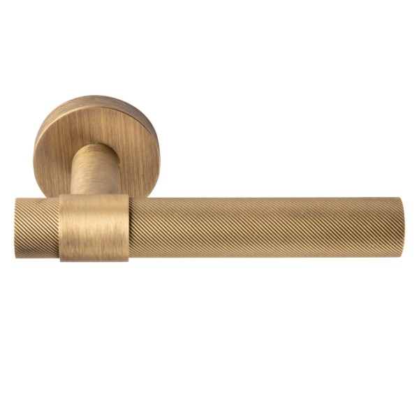 Дверная ручка на круглой розетке 331D Alya матовая бронза, материал Латунь, отделка Бронза, 150*52 мм