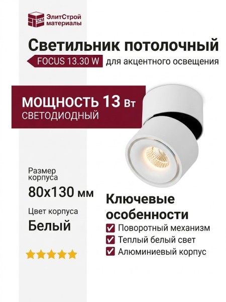 Светильник потолочный FOCUS 13.30 W