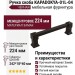 Ручка скоба KAPADOKYA-01L-04 224 мм черная, материал Замак, цвет Чёрный, отделка Черный, 242*18*40 мм