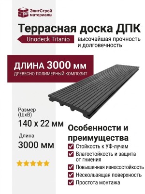 Террасная доска ДПК RusDecking Unodeck Titanio - Графит