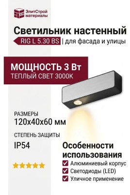Светильник настенный RIG L 5.30 BS