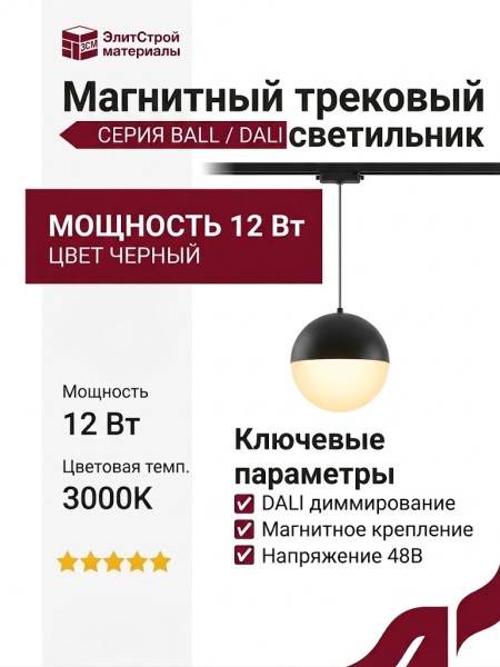 Магнитный трековый светильник BALL P 12.30 B DALI