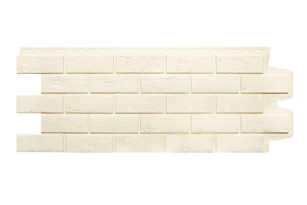 Фасадная панель Grand Line, Состаренный кирпич Классик, Молочный оттенок.