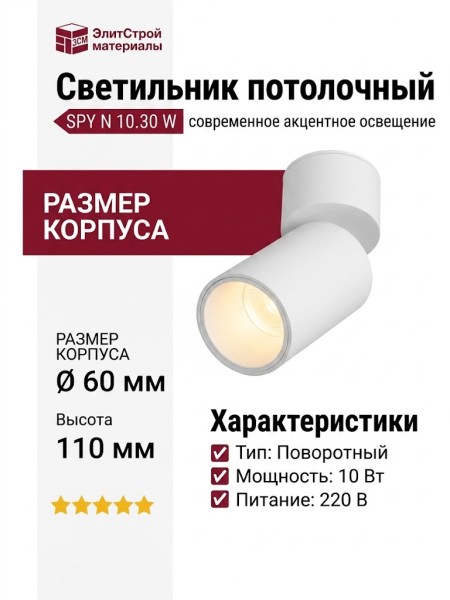 Светильник потолочный SPY N 10.30 W